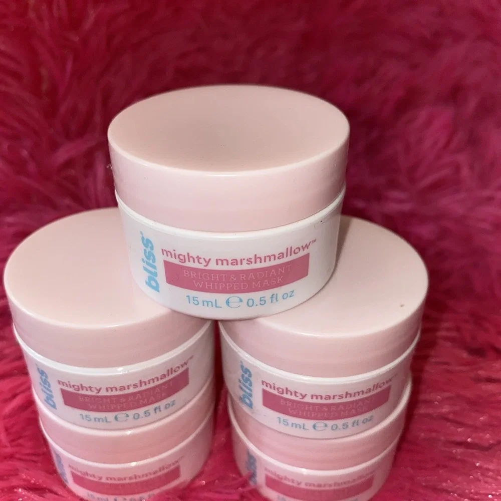 Set of 5 Bliss Mighty Marshmallow Bright & Radiant Whipped Masks Mini Size .5 Oz